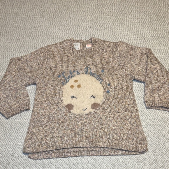 Zara Sweaters - Zara Brown Sweater with “Let’s Dream” Moon Design.  Size 3-4 Years